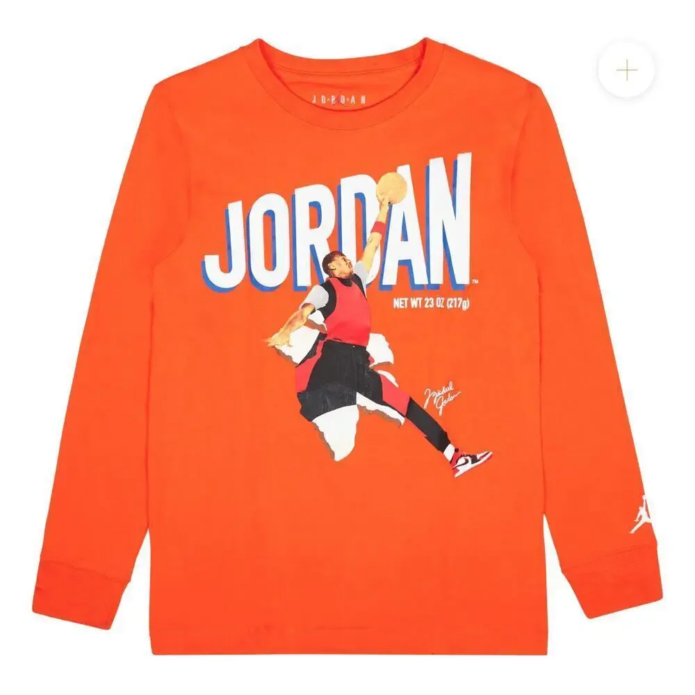 Jordan Boy's Long Sleeve Michael Jordan Graphic T-Shirt Jumpman Basketball Sz 4